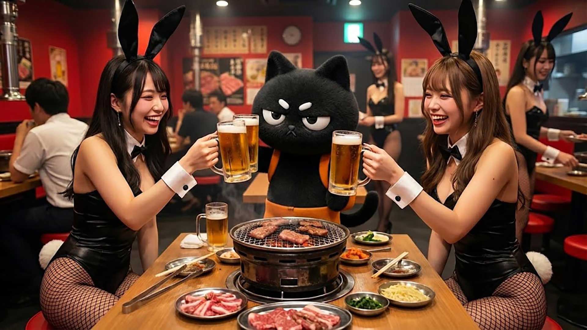 🚨I人獨闖IG爆紅的大阪兔女郎燒肉店！大阪夜生活初體驗 Yakiniku & Bunny Girl Namba